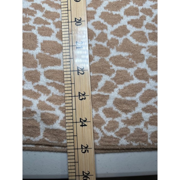 Talbots Beige Cheetah Leopard Animal Print Sweater 3X‎ Plus Wool Cotton Blend - Picture 7 of 8